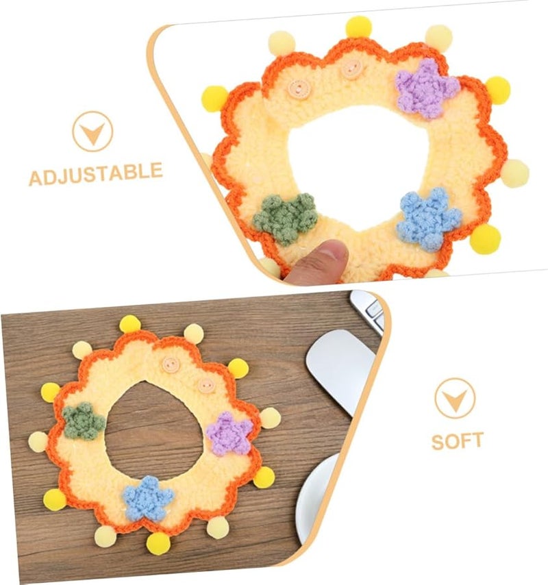 Soft Knitted Adjustable Cat Collar For Small Dogs And Kittens Comfortable Wear - Image 3